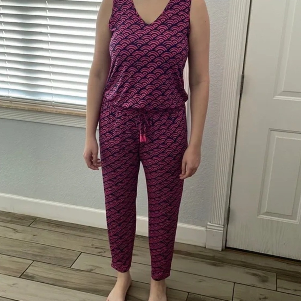 Hatley Ella Jumpsuit, Paisley Pink and Blue Print, M